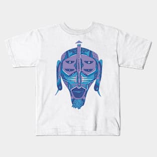 Mountain Blue African Mask No 11 Kids T-Shirt